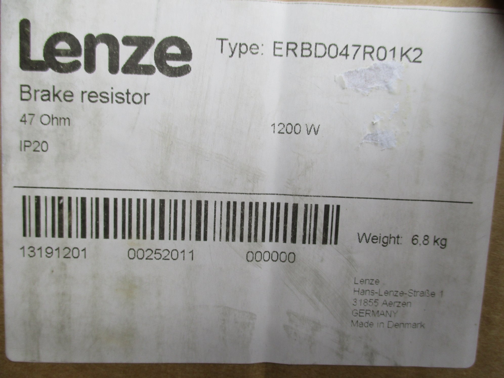 LENZE ERBD047R01K2 NSFS