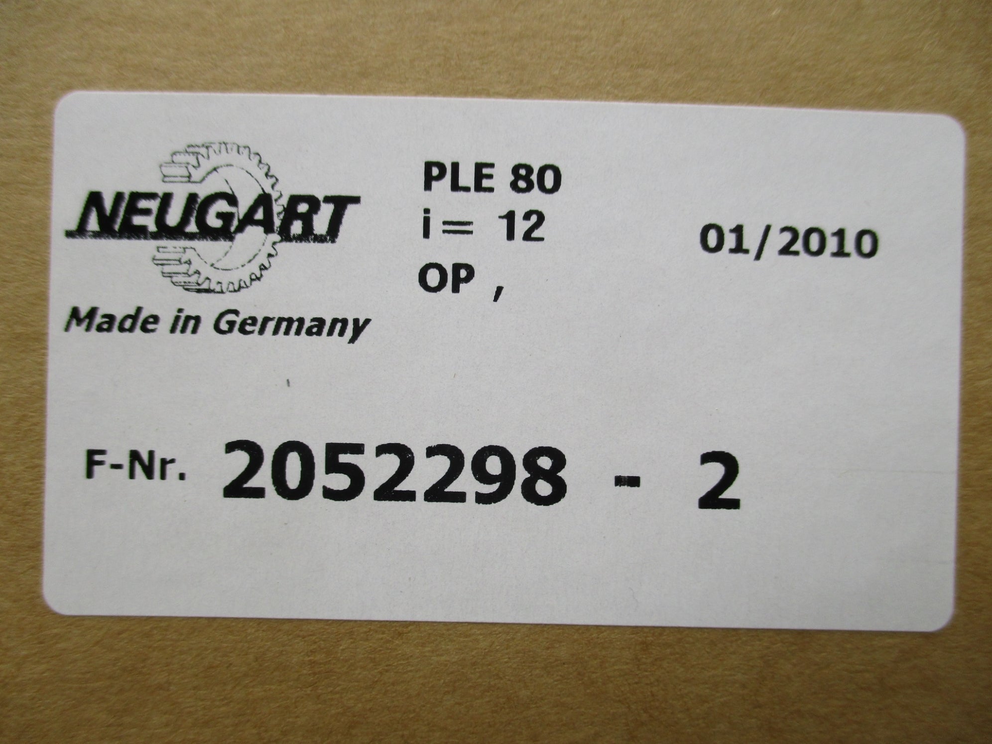 NEUGART 2052298-2 PLE80 NSFS