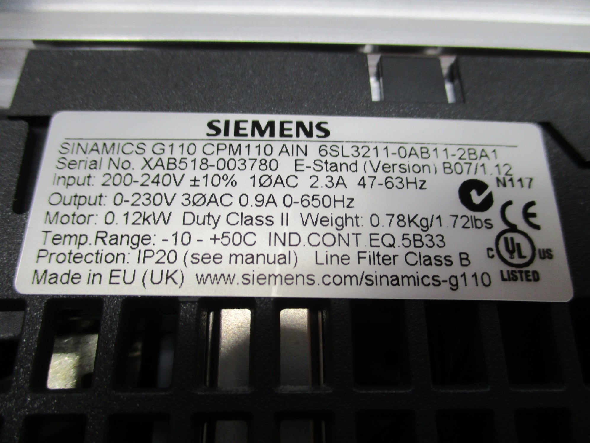 SIEMENS 6SL3211-0AB11-5AB1 NSMP