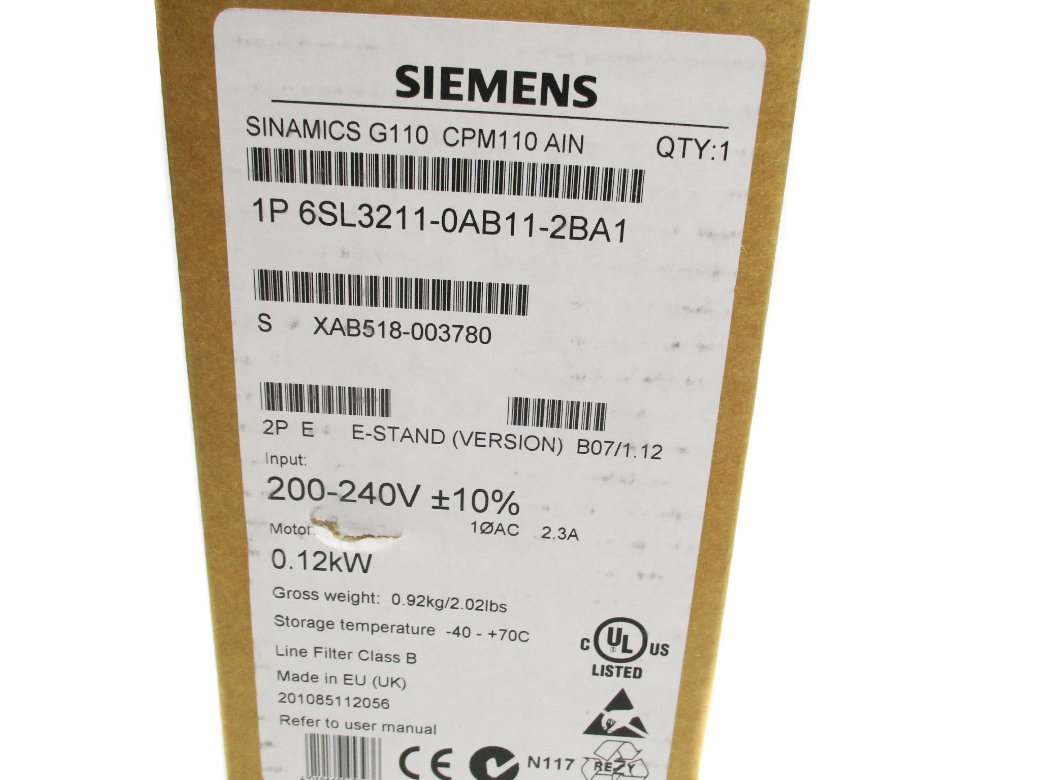 SIEMENS 6SL3211-0AB11-5AB1 NSMP