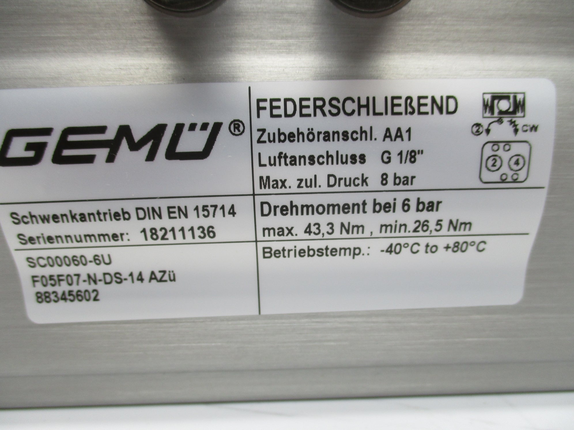 GEMU F05/F07-N-DS-14 88345602 NSNP
