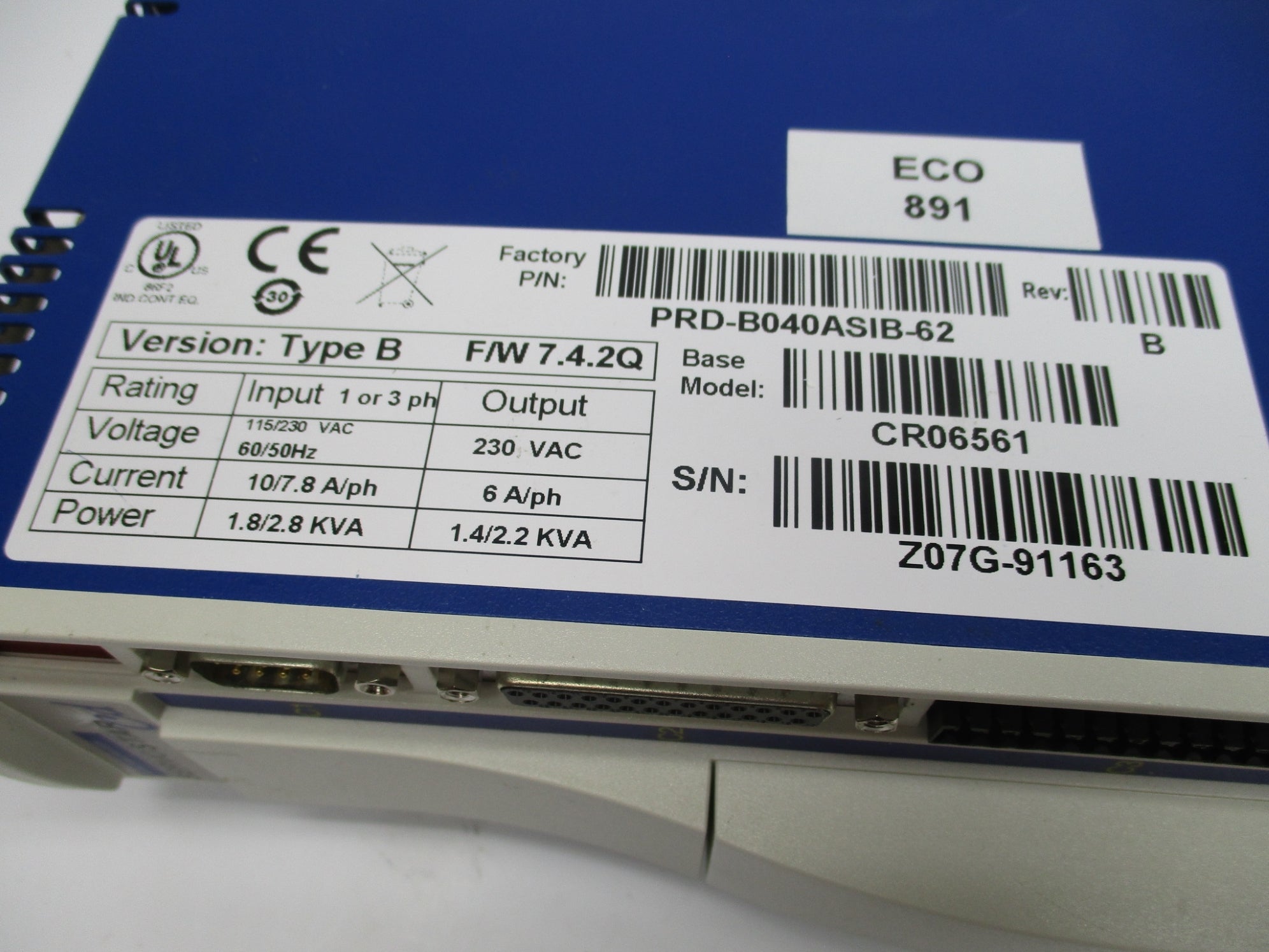 KOLLMORGEN PRD-B040ASIB-62 F/W7.4.2Q UNMP