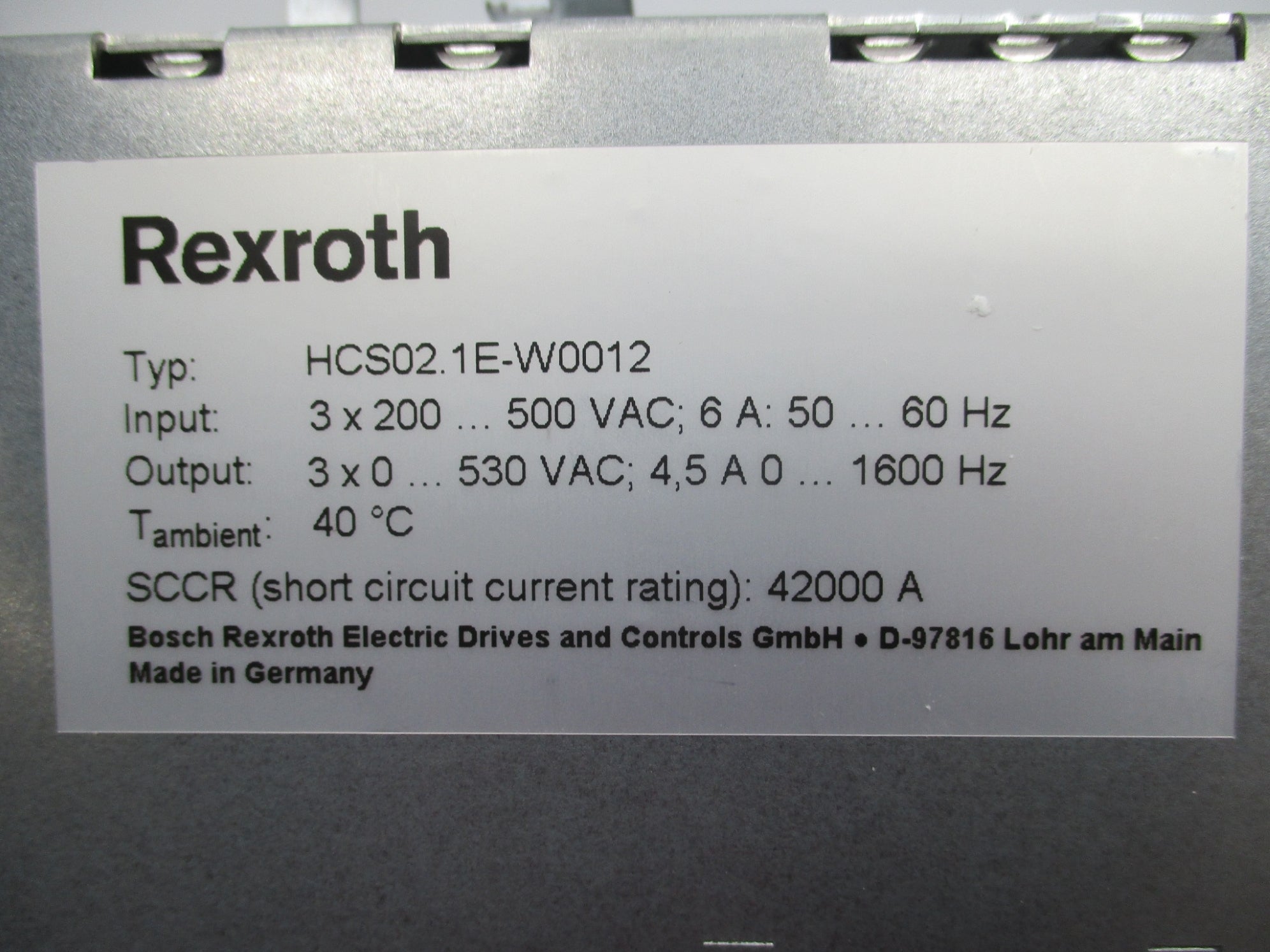 REXTROTH HCS02.1E-W0012 NSNP