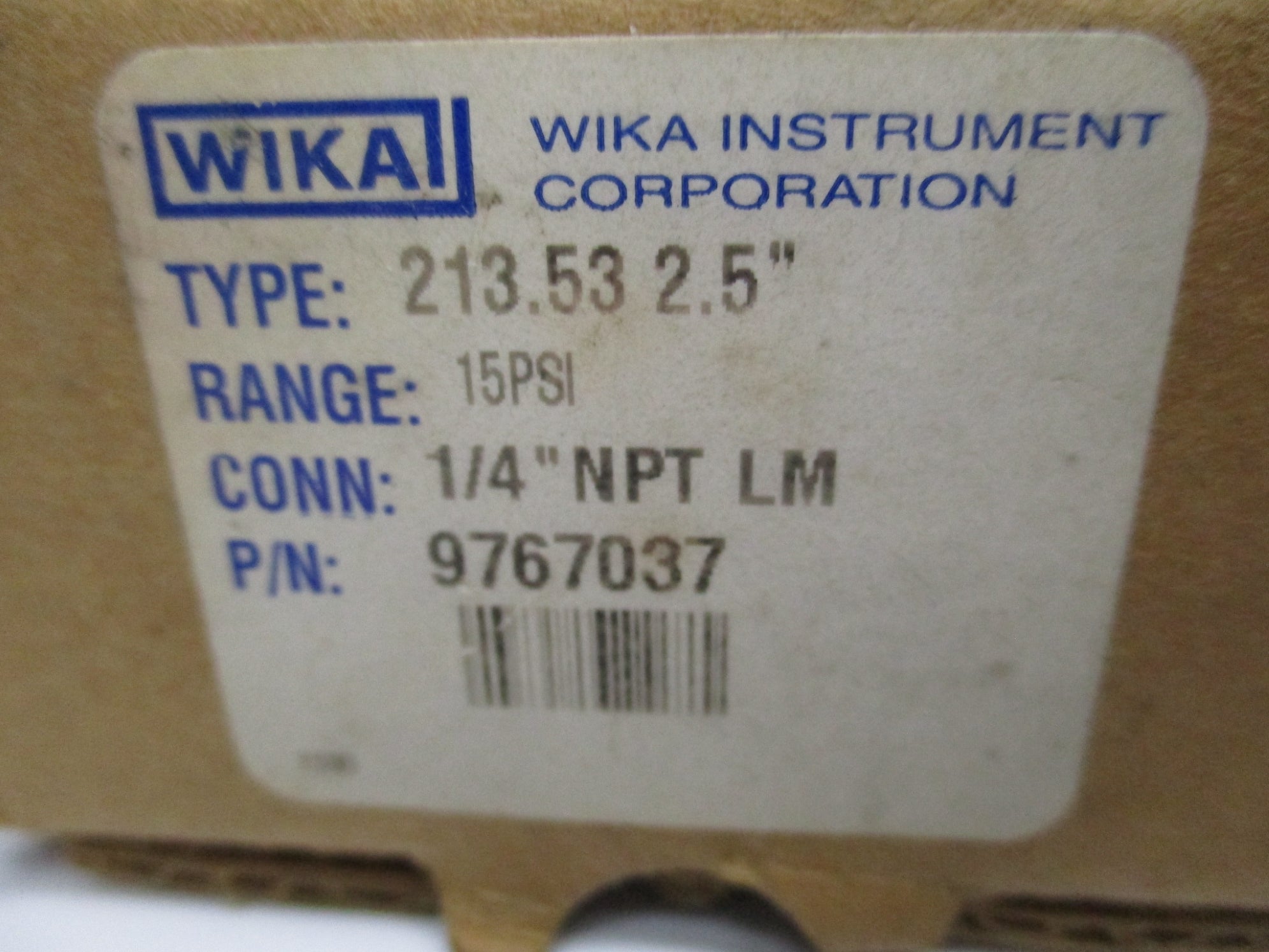 WIKA 9767037 213.532.5 15PSI NSMP