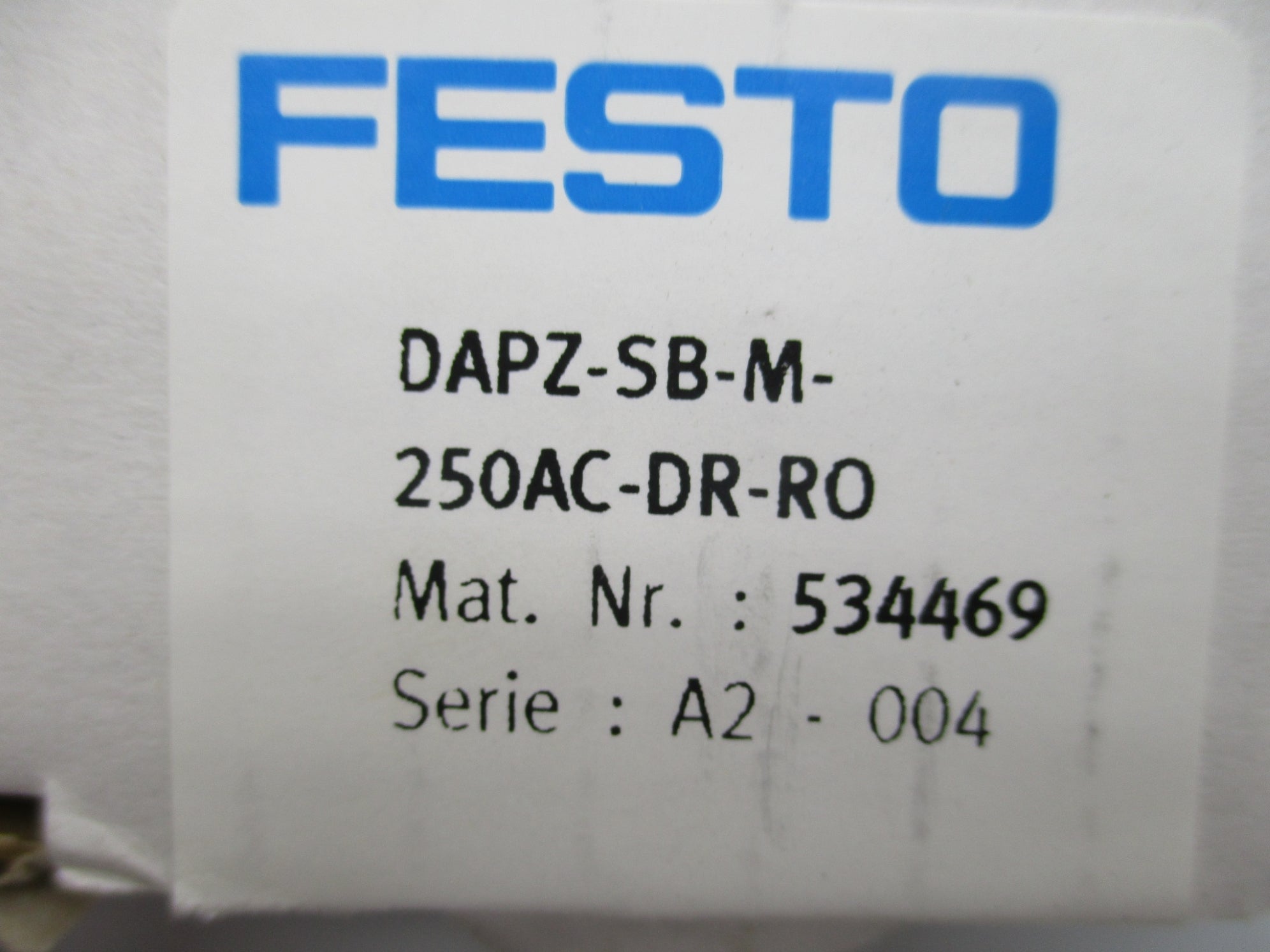 FESTO DAPZ-SB-M-250AC-DR-RO 534469 NSMP