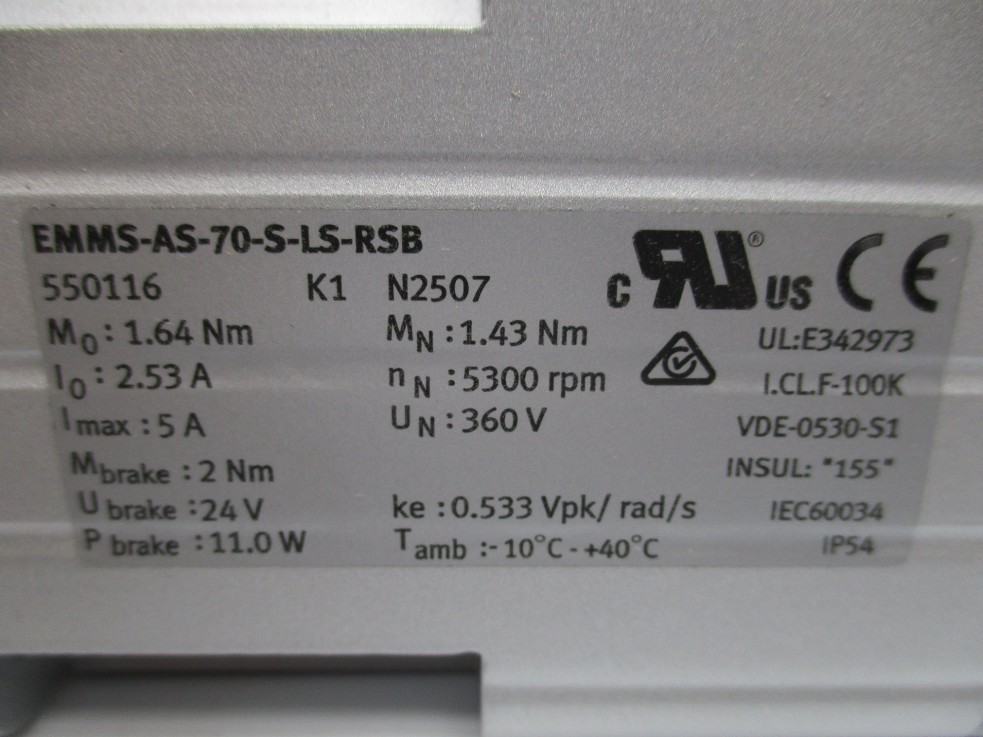 FESTO EMMS-AS-70-S-LS-RSB 550116 NSMP
