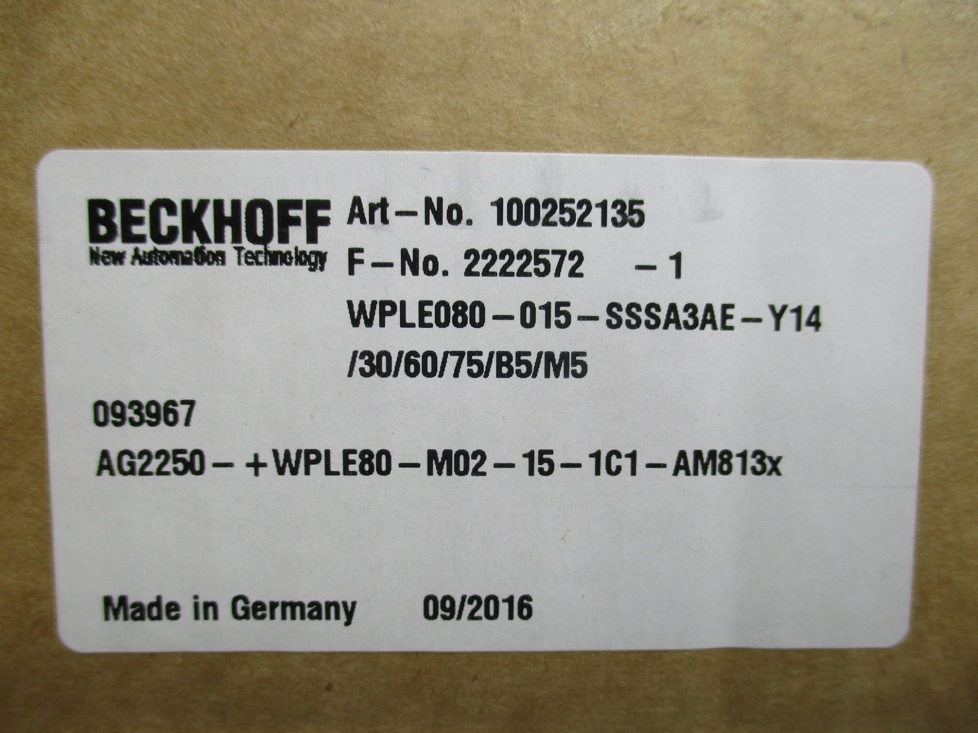 BECKHOFF 100252135 NSMP