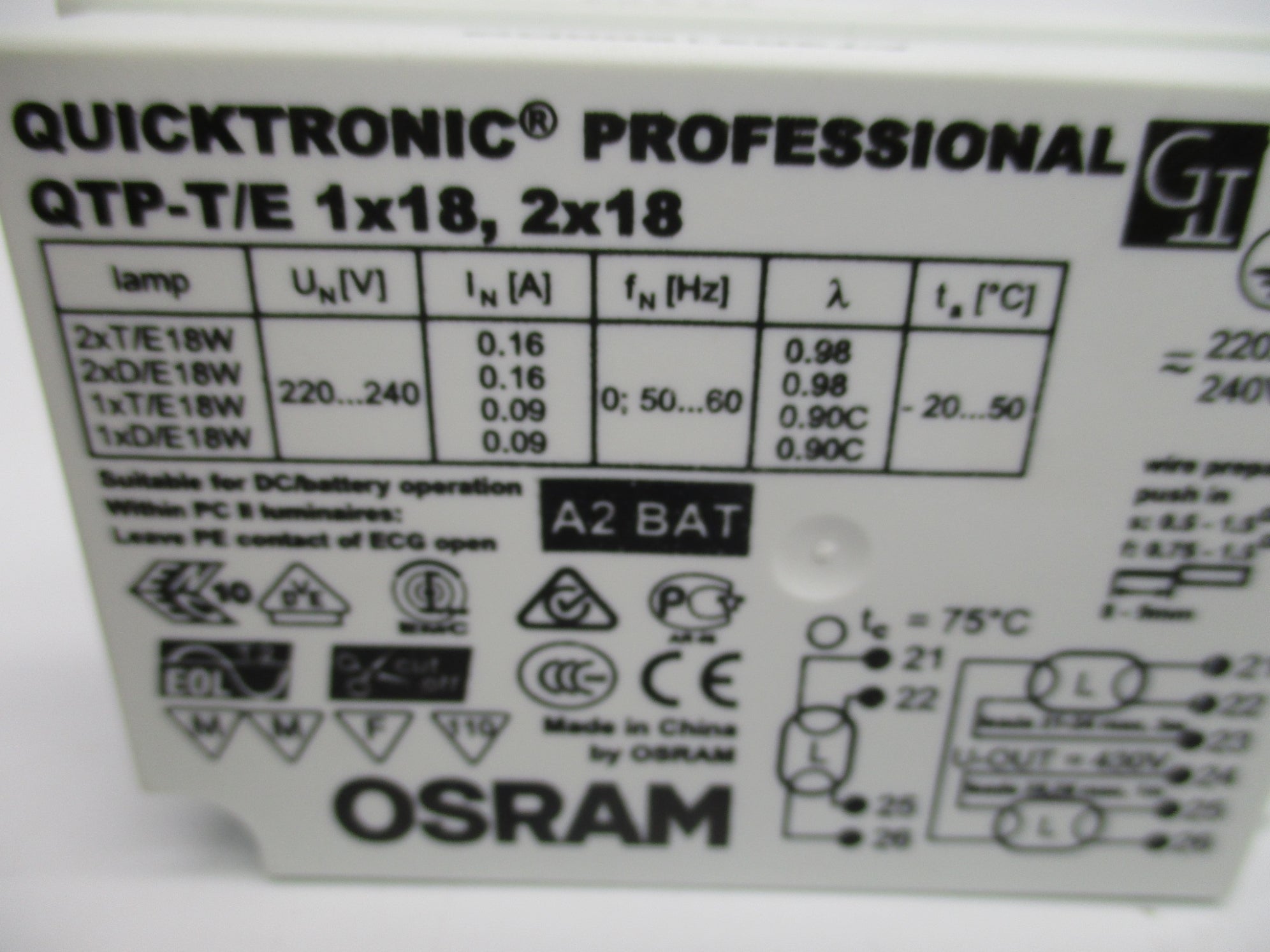 OSRAM QTP-T/E1X18,2X18 NSNP