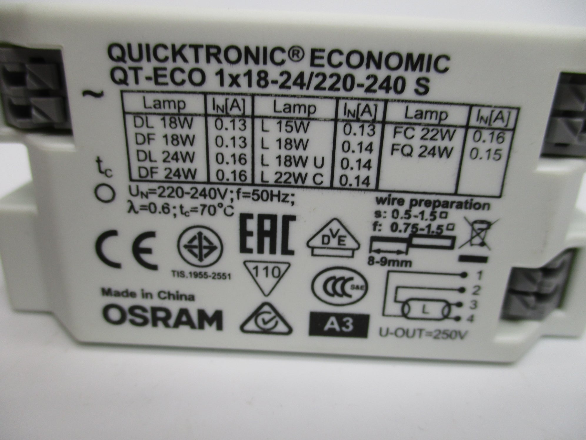 OSRAM QT-ECO1X18-24/220-240S NSNP