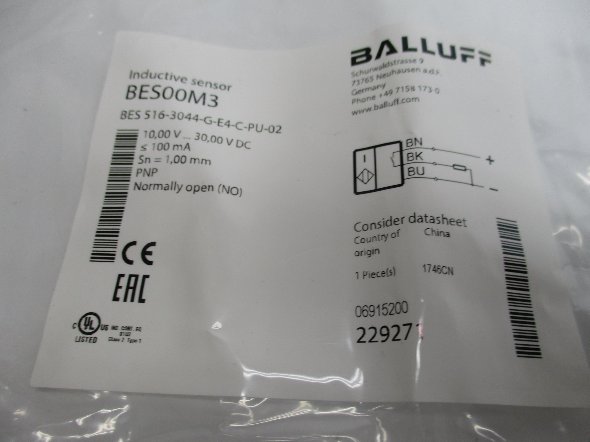 BALLUFF BES5163044-G-E4-C-PU-02 NSMP
