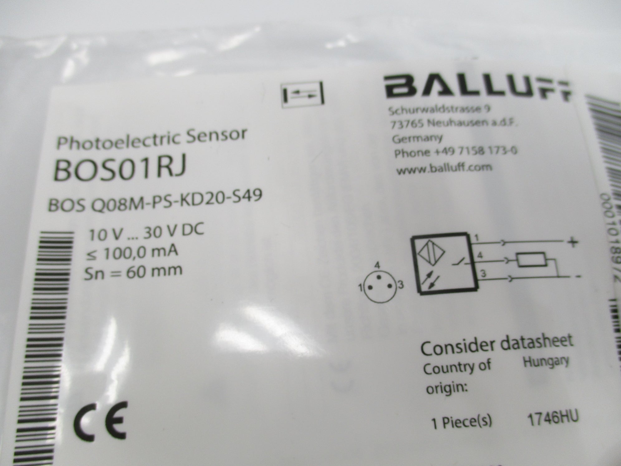 BALLUFF BOSQ08M-PS-KD20-S49 NSMP