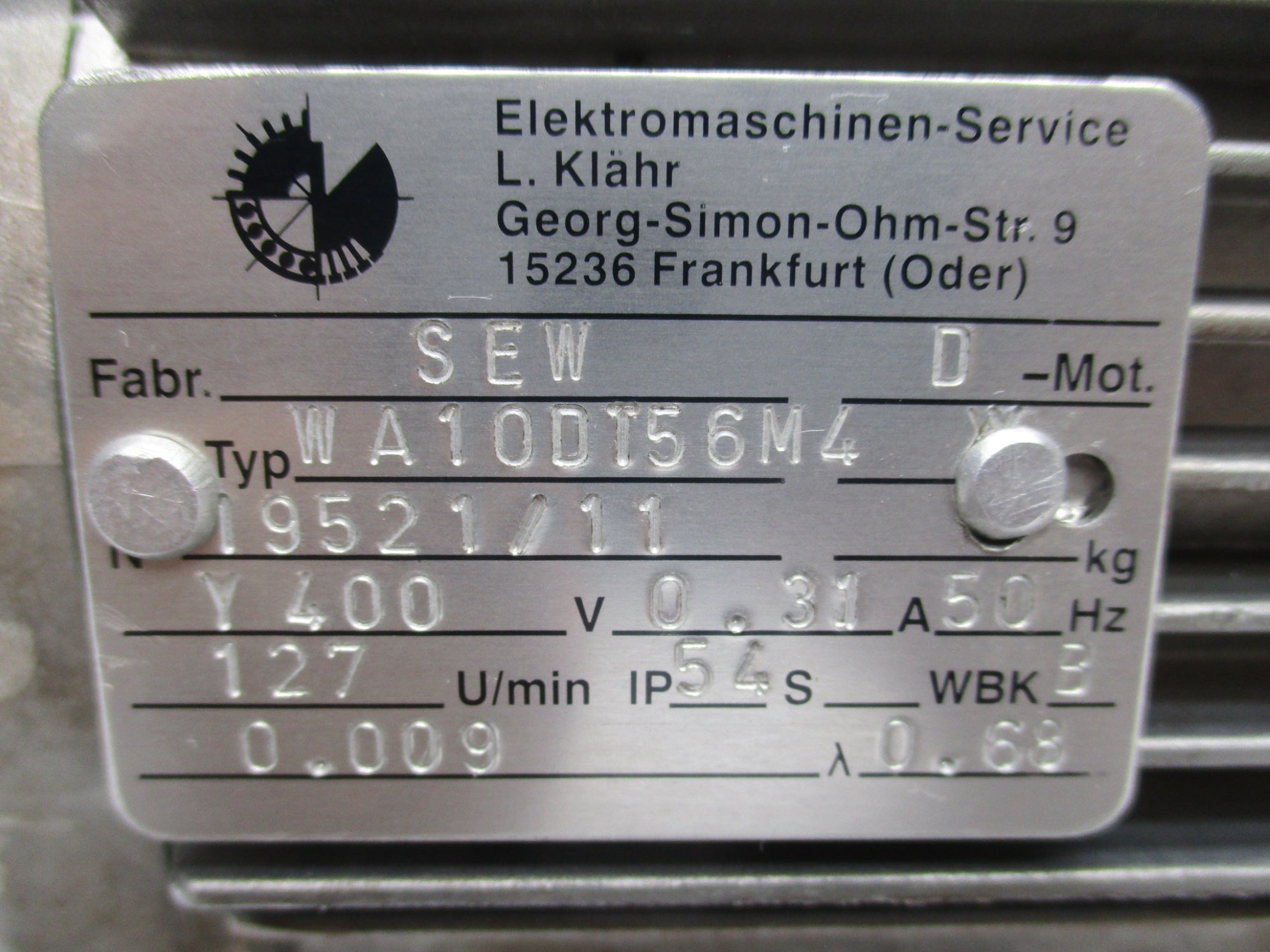 SEW-EURODRIVE WA10DT56M4 (AS PICTURED) UNMP