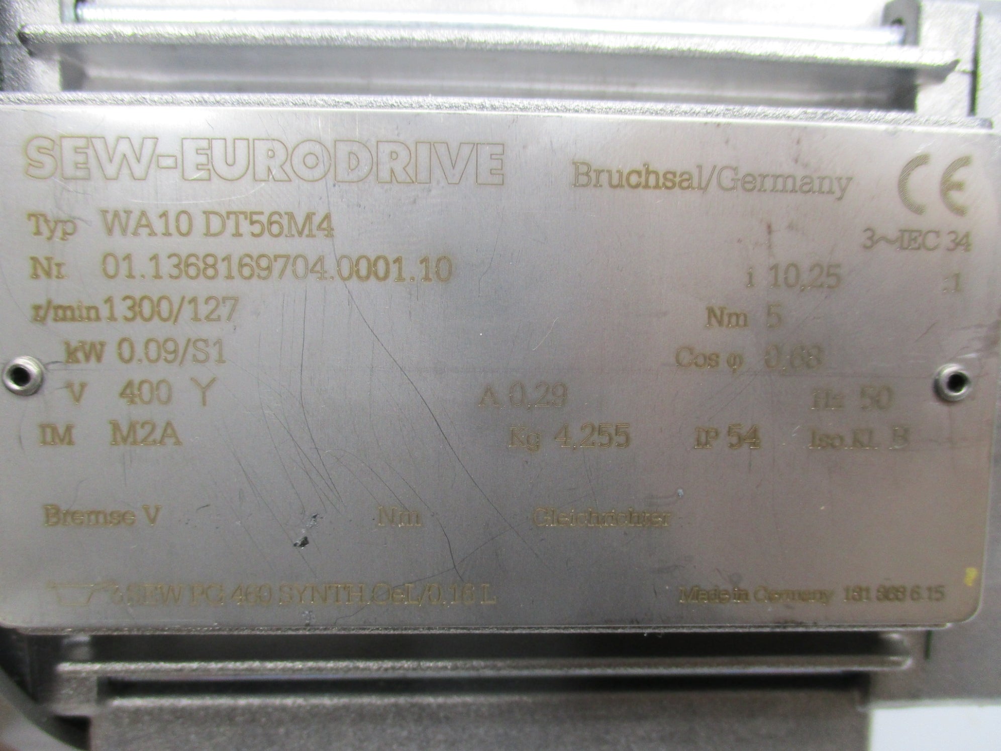SEW-EURODRIVE WA10DT56M4 (1300/127RPM) NSNP