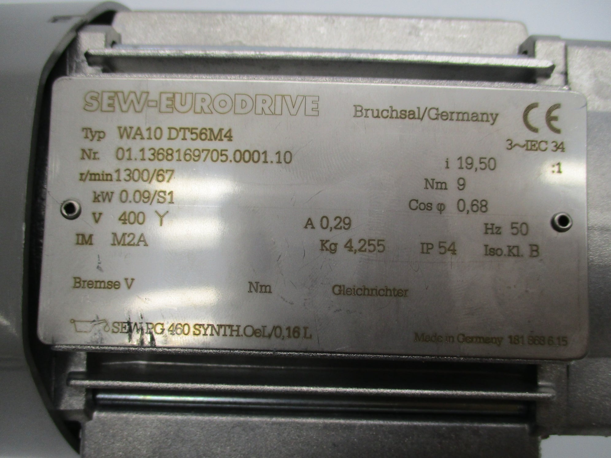 SEW-EURODRIVE WA10DT56M4 (1300/67RPM) NSNP
