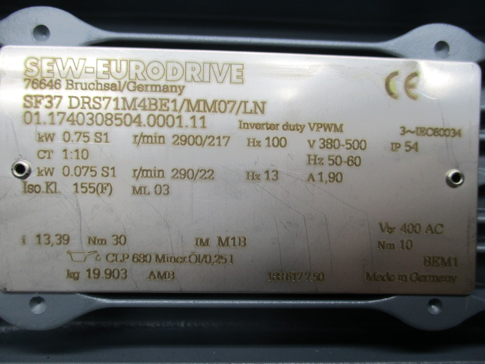 SEW-EURODRIVE SF37DRS71M4BE1/MM07/LN NSNP