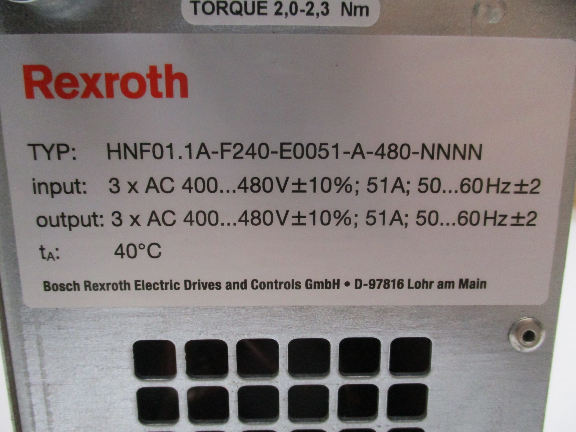 REXROTH HNF01.1A-F240-E0051-A-480-NNNN NSNP