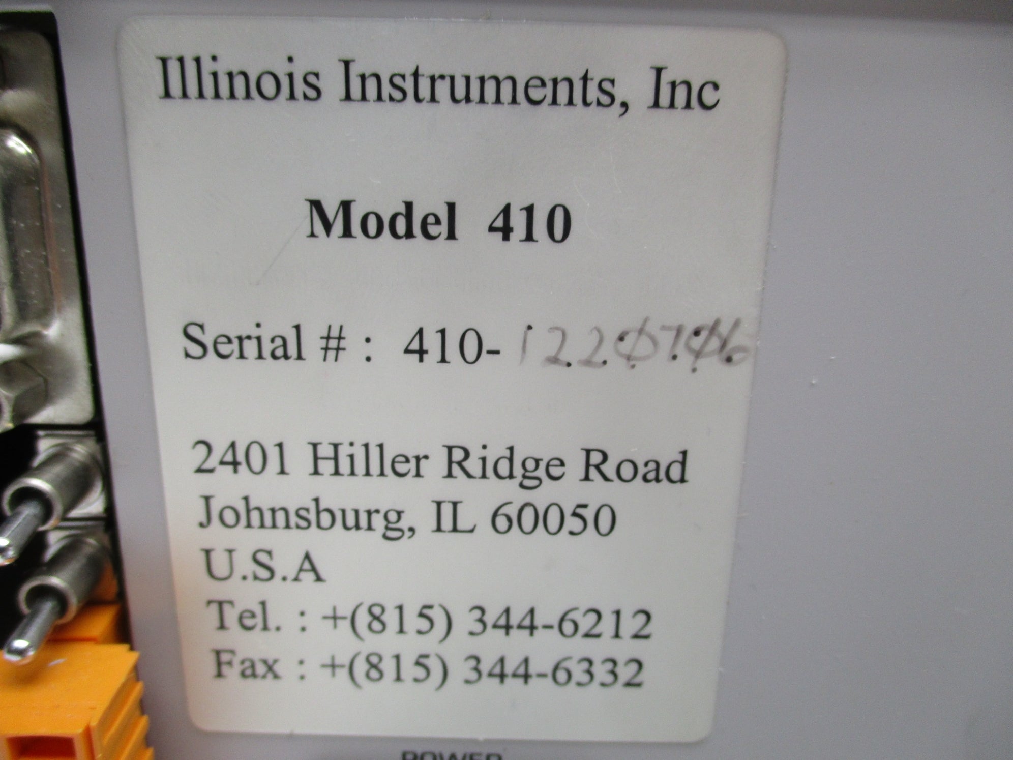 ILLINOIS INSTRUMENT 410 UNMP
