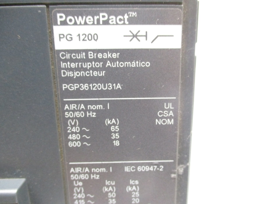 SQUARE D PGP36120U31A 1200A 600V (AS PICTURED) UNMP