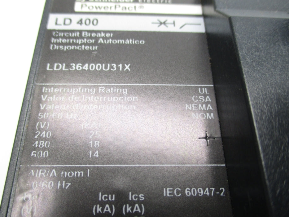 SQUARE D LDL36400U31X 400A 600V NSNP