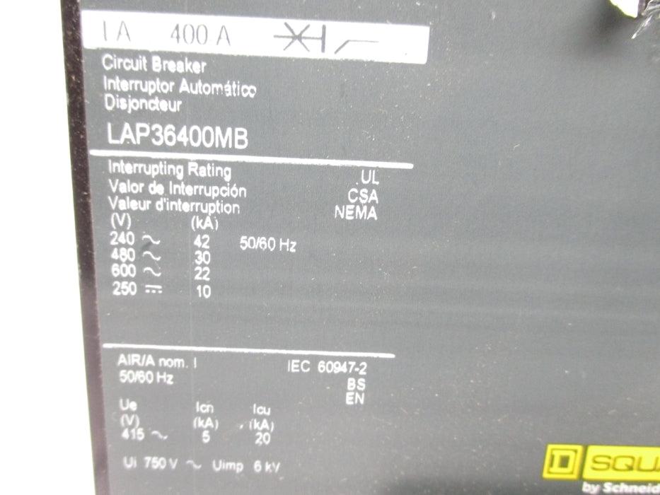 SQUARE D LAP36400MB 400A 250V (AS PICTURED) NSNP