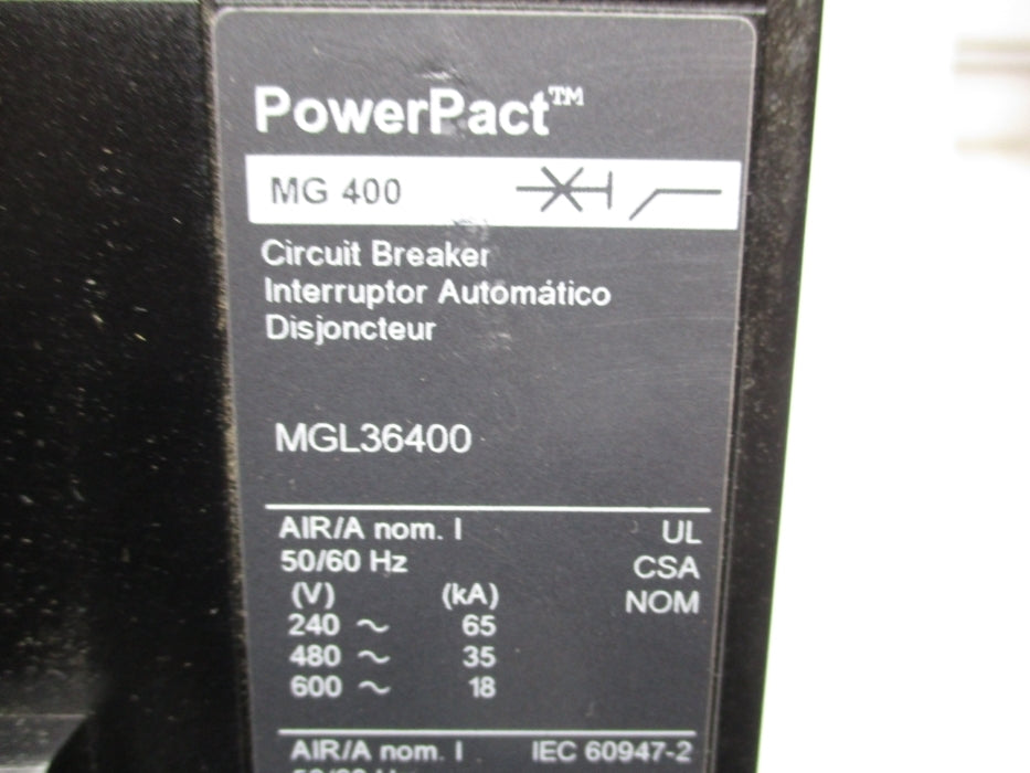 SQUARE D MGL36400 400A 600V UNMP