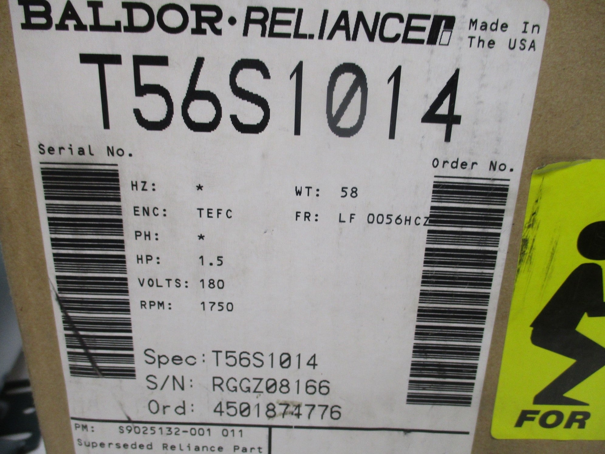 BALDOR T56S1014A NSMP