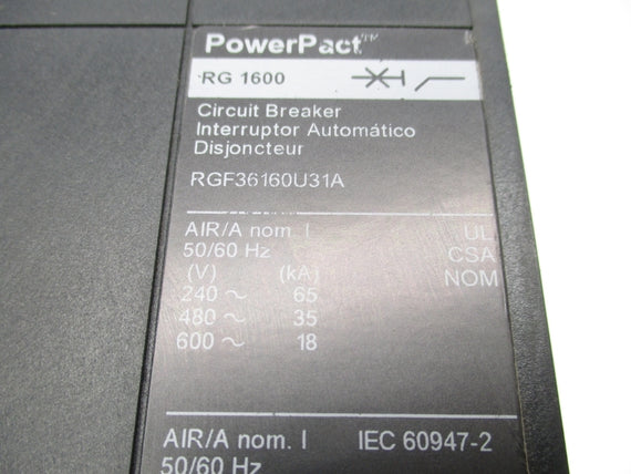 SQUARE D RGF36160U31A 600V 1600A NSNP