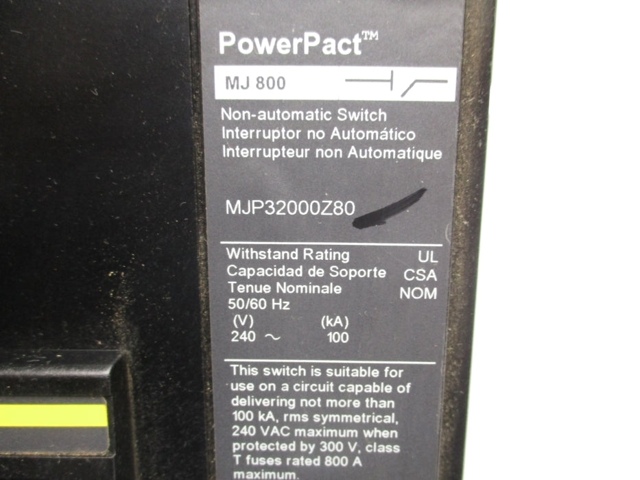 SQUARE D MJP32000Z80 240V UNMP
