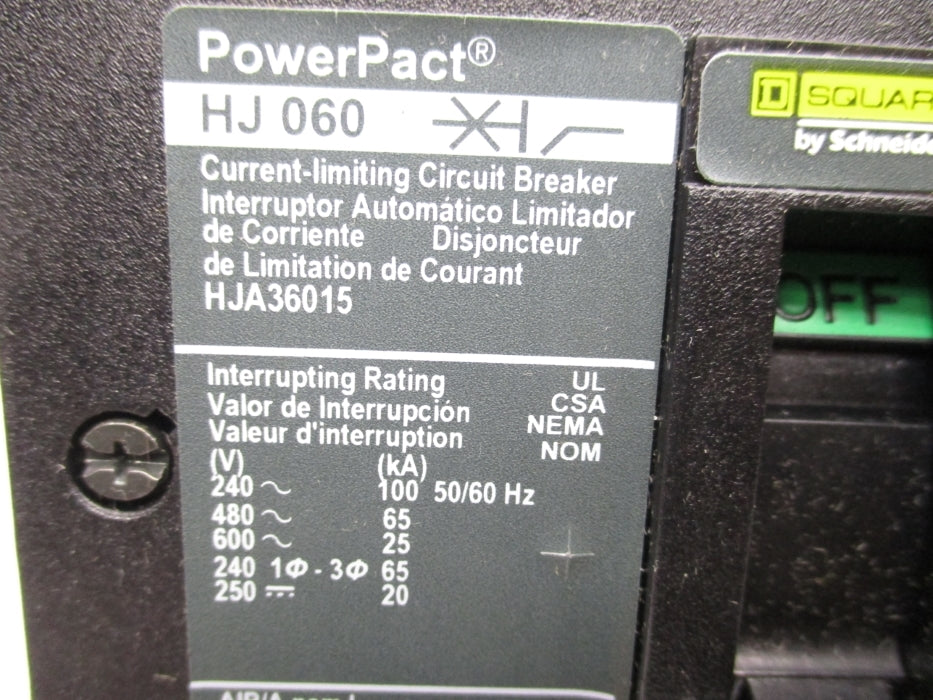 SQUARE D HJA36015 15A 600V NSNP