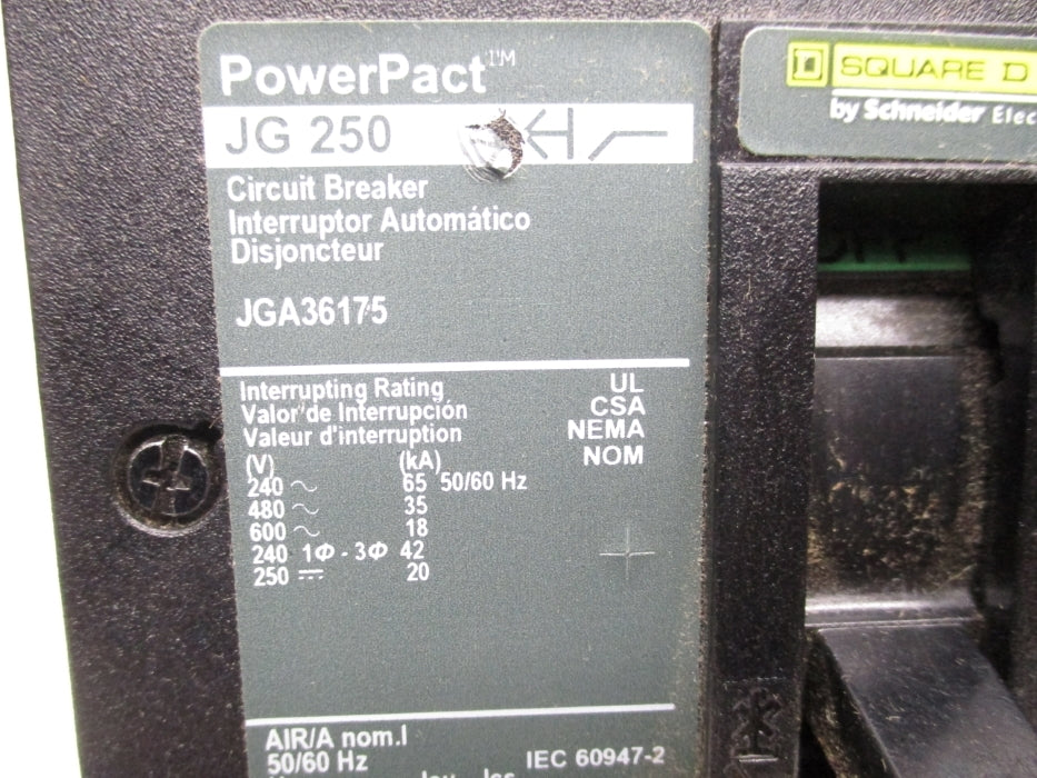 SQUARE D JGA36175 600V 175A NSNP
