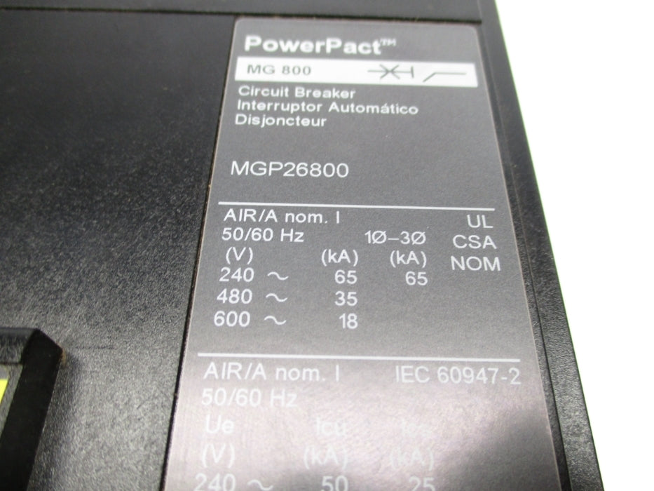 SQUARE D MGP26800 SER. 2 800A 600V UNMP