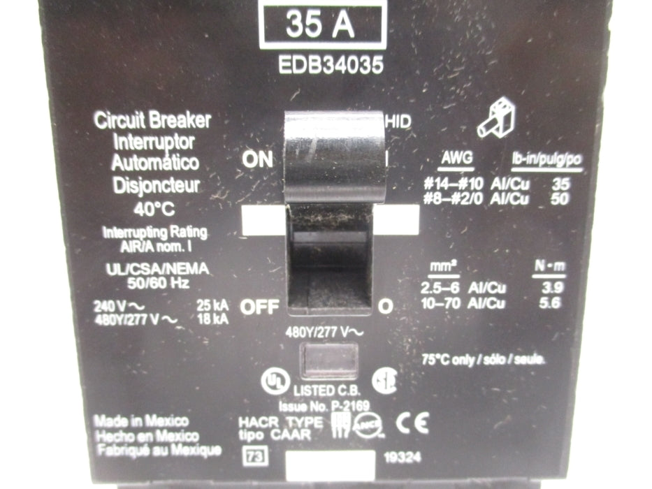 SQUARE D EDB34035 35A 240V (AS PICTURED) NSMP