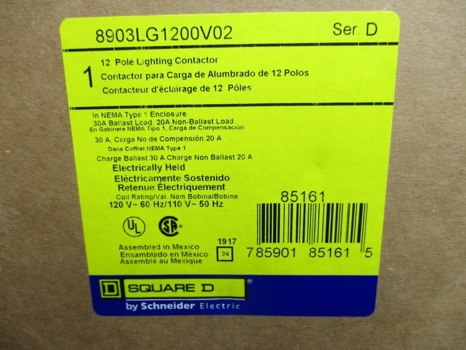 SQUARE D 8903LG1200V02 SER. D 120V 30A NSMP