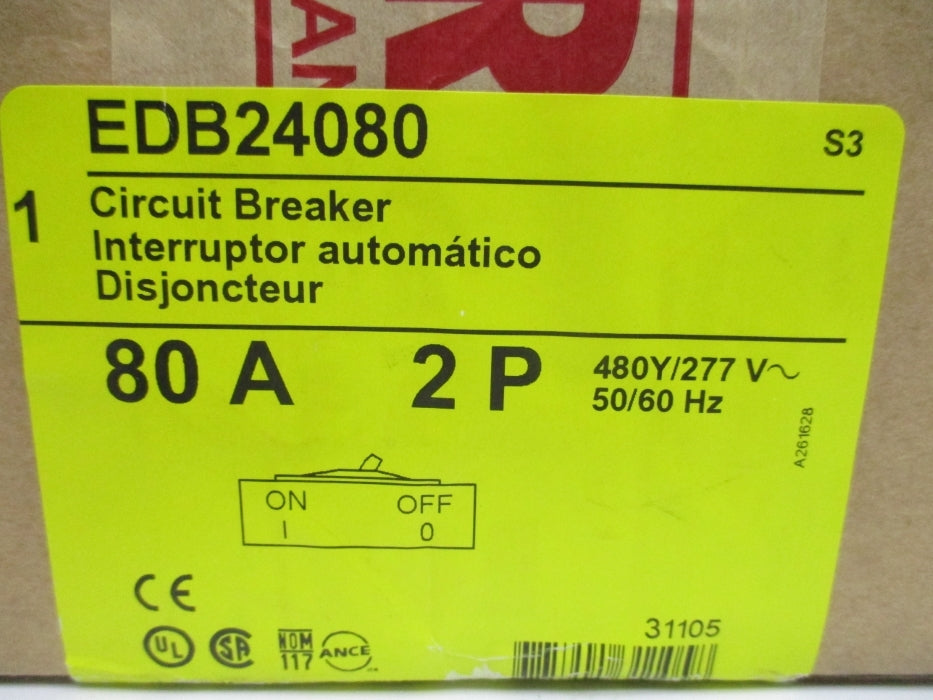 SQUARE D EDB24080 277V 80A NSFS