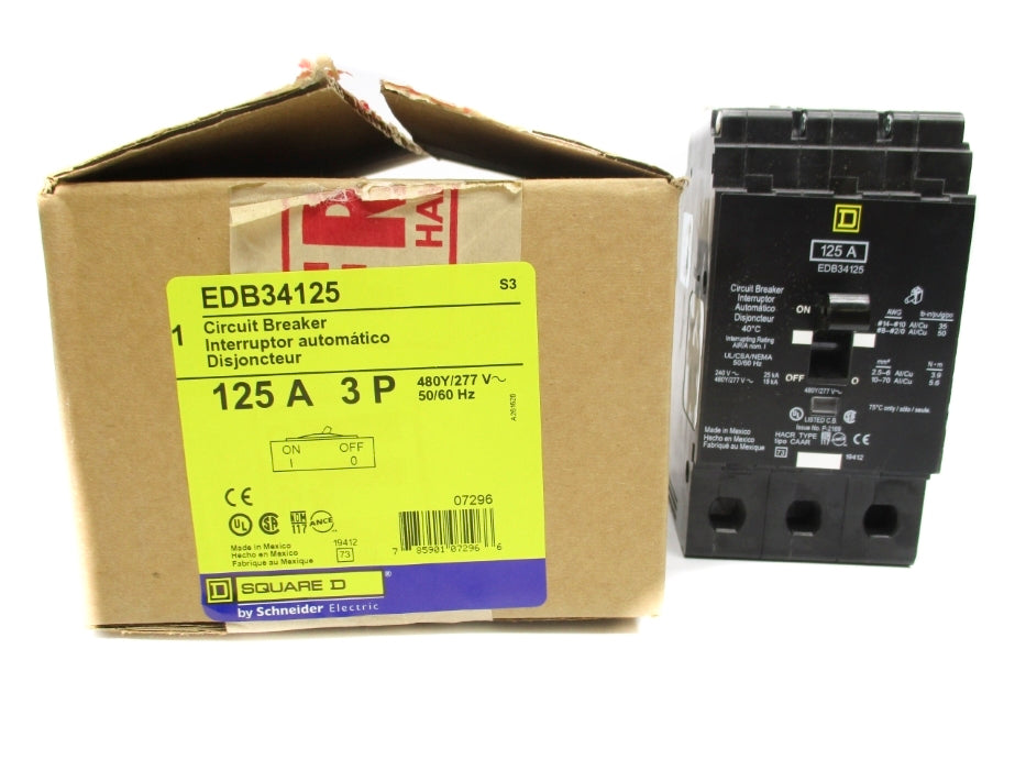 SQUARE D EDB34125 125A 277V NSMP