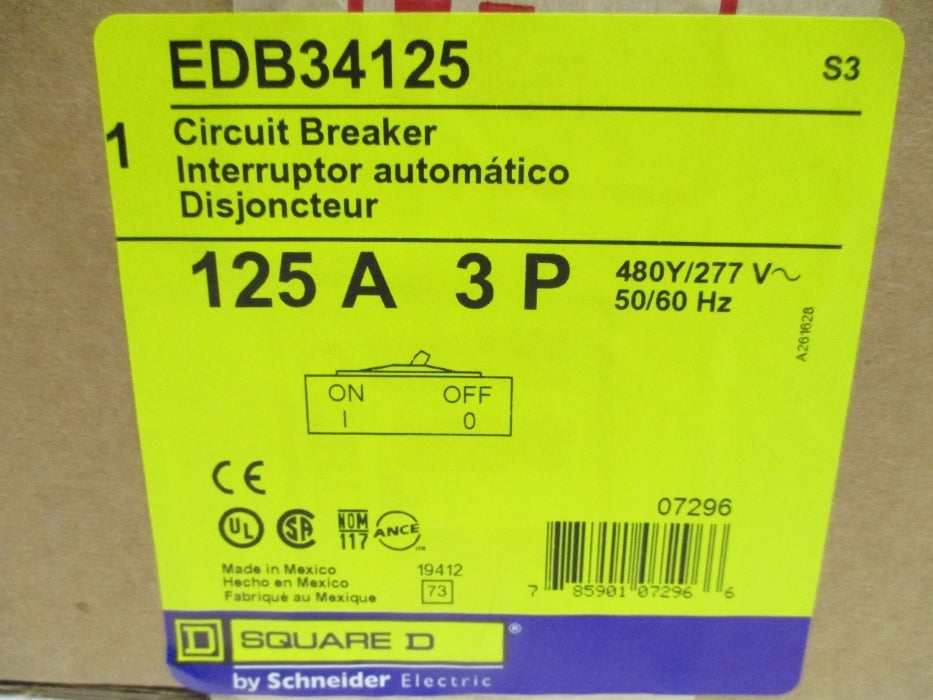 SQUARE D EDB34125 125A 277V NSMP