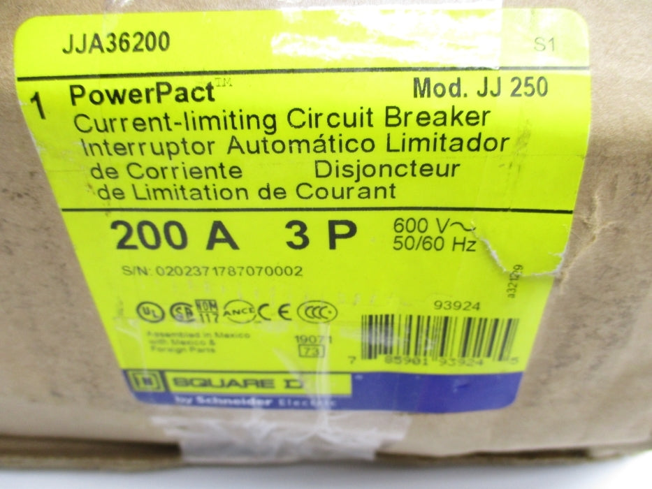 SQUARE D JJA36200 200A 600V NSMP