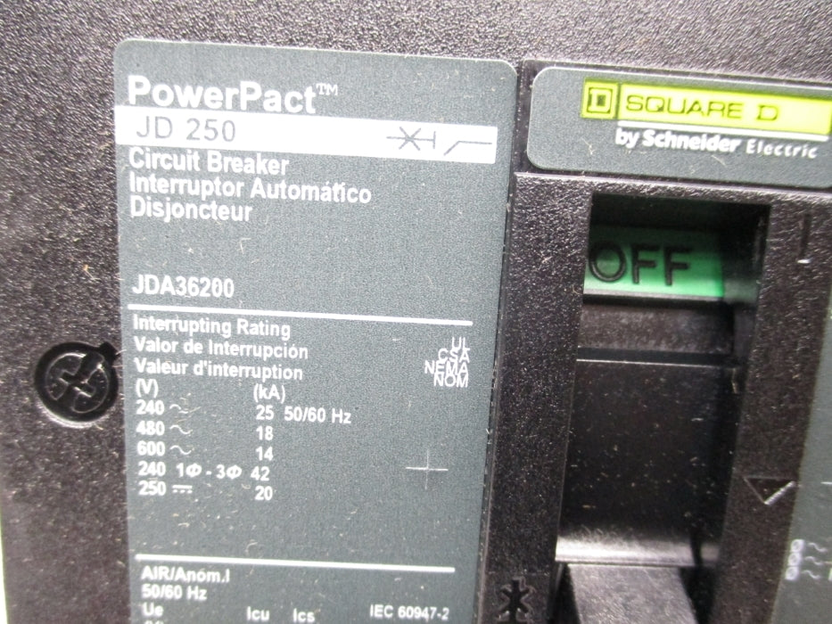 SQUARE D JDA36200 200A 600V NSMP