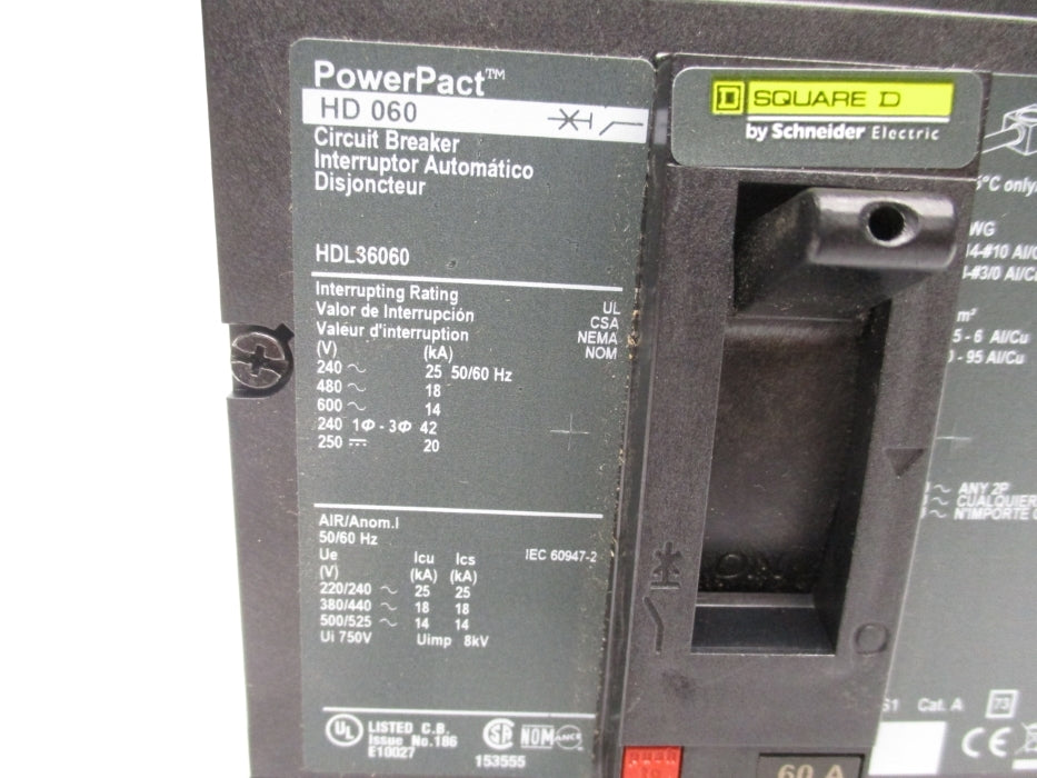 SQUARE D HDL36060 600V 60A NSMP