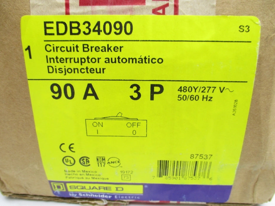 SQUARE D EDB34090 90A 277V NSFS