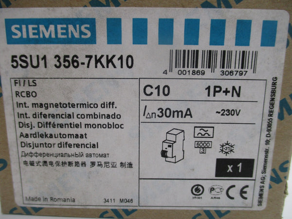 SIEMENS 5SU1356-7KK10 10A 230V NSMP