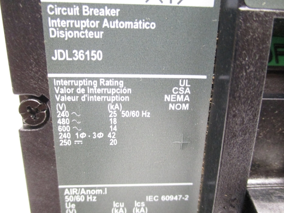 SQUARE D JDL36150 600V 150A NSNP
