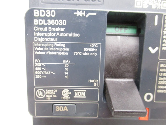 SQUARE D BDL36030 480V 30A NSNP