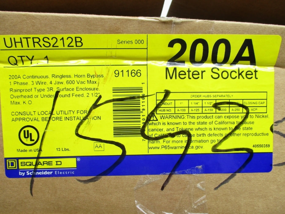 SQUARE D UHTRS212B SER. 000 NSMP