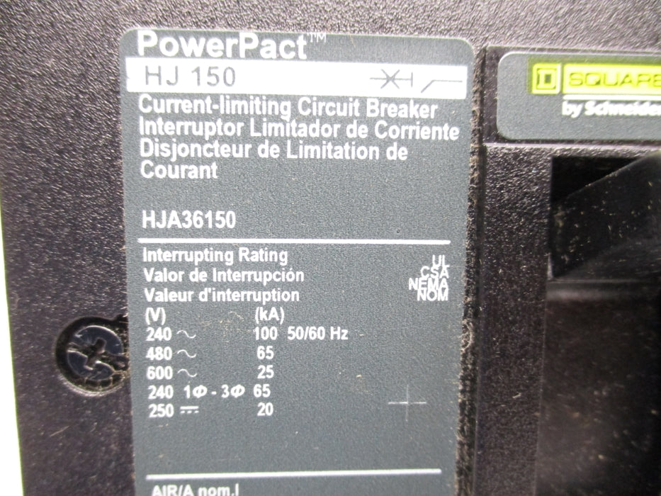 SQUARE D HJA36150 150A 600V NSMP