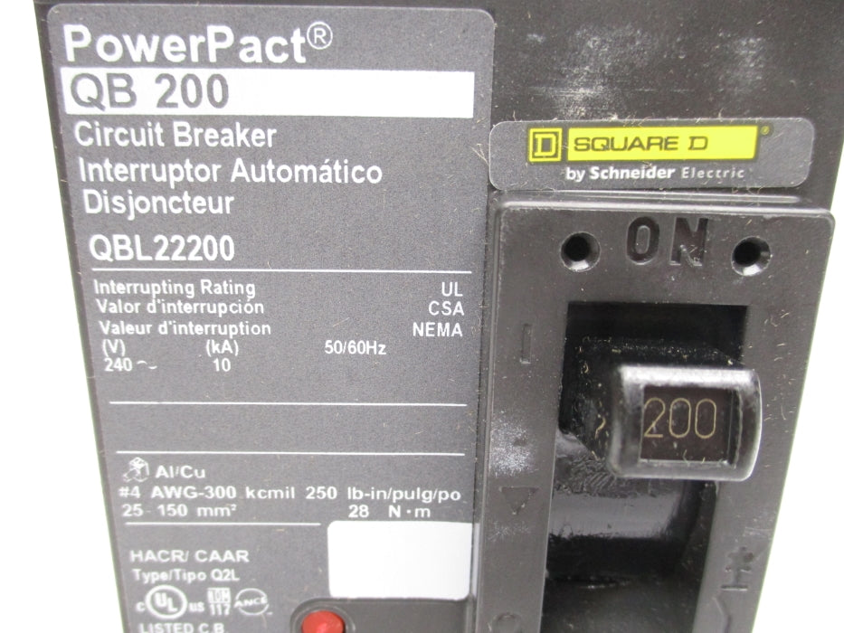 SQUARE D QBL22200 200A 240V NSMP