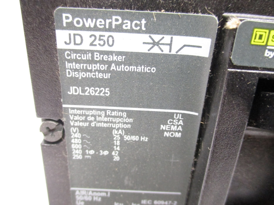 SQUARE D JDL26225 225A 600V NSMP