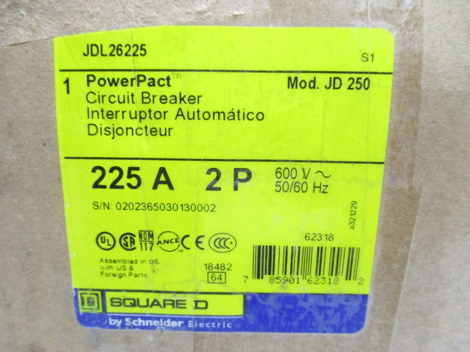 SQUARE D JDL26225 225A 600V NSMP