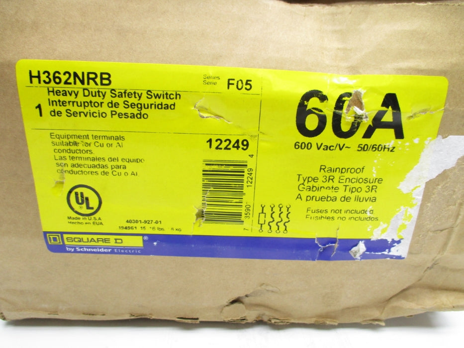 SQUARE D H362NRB SER. F05 NSFS