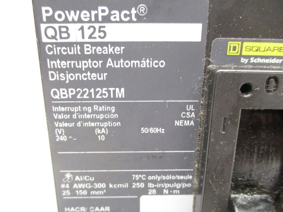 SQUARE D QBP22125TM 125A 240V NSMP